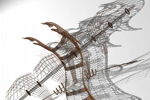 2003 infografía Diego Bravo. Proyecto inicial de Luis Marino todavía no realizado.
El autor pretende retomar la idea inicial y realizar la escultura de uno de los barcos a una escala inferior a los expuestos actualmente.