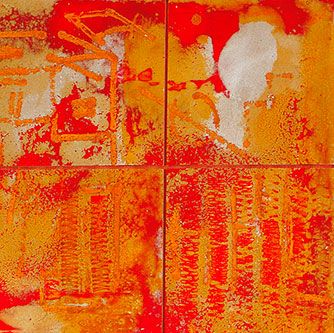 Chinescas 1 - Mixta/ madera 40x40 cm.